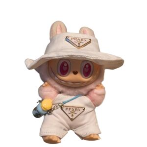 White Overalls with Hat And Accessory Outfit Only